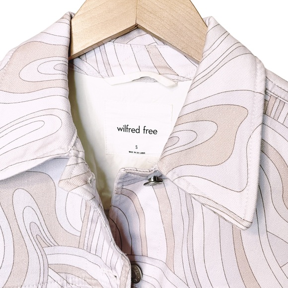 Wilfred Free Aritzia Gaze Button Up Denim Jacket Soft Swirls Neutral - Picture 4 of 6